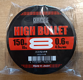 Плетеный шнур DRESS HIGH BULLET 8 PE LINE 150M японское качество от производителя DRESS