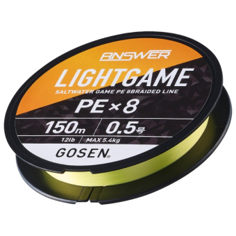 Плетеный шнур GOSEN ANSWER LIGHT GAME PE X8 150M японское качество от производителя GOSEN