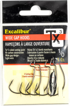 Рыболовный крючок EXCALIBUR TX3 WIDE GAP HOOKS японское качество от производителя 