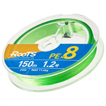 Плетеный шнур GOSEN ROOTS PE X8 200M LIGHT GREEN японское качество от производителя GOSEN